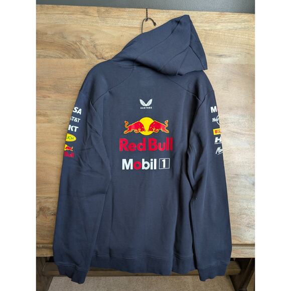 Castore Red Bull Racing Official Team Hoodie Unisex XL Navy Long Sleeve Full Zip - Picture 2 of 4